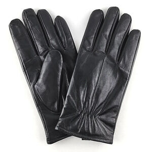 ISOTONER Men's Black  Leather Winter Gloves Insulated Touchscreen Size Large
